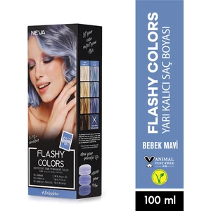 Flashy Colors (Vegan)  Bebek Mavi Direkt Uygulanan Yarı Kalıcı Saç Boyası 100ML