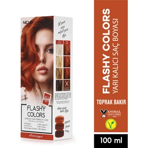 Flashy Colors (Vegan) Toprak Bakır Direkt Uygulanan Yarı Kalıcı Saç Boyası 100ML