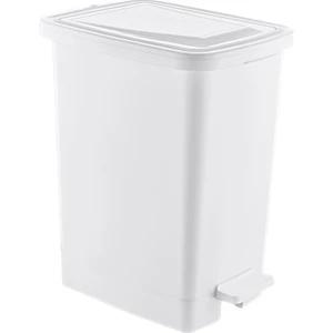 Orta Boy Plastik 15 Lt Slim Pedallı Çöp Kovası Beyaz (Iç Kovalı)