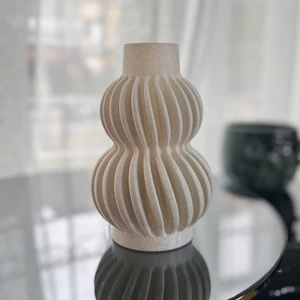 Limon 3Design Mermer Desen Bombe Çizgili Iskandinav Vazo - Plastik