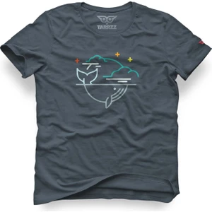 Gece ve Balina Tasarım Büyük Beden Tişört