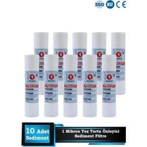 Açık Kasa Su Arıtma Cihazı 10 Inç 1 Mikron Sediment Spun Filtre ( 10 Adet )