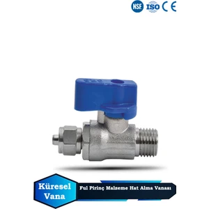 Su Arıtma Cihazları Için Metal Pirinç Malzeme Mini Hat Alma Vanası Küresel Vana