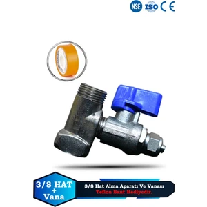 Su Arıtma Cihazı Ful Pirinç Malezeme 3/8 Hat Alma Aparatı ve Hat Alma Vanası (Teflon Hediye)