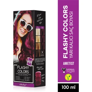 Flashy Colors (Vegan)  Ametist Mor Direkt Uygulanan Yarı Kalıcı Saç Boyası 100ML
