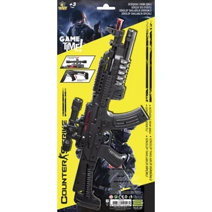 Peda Toy Sesli ve Işıklı Csgo Pilli Silah Tüfek Gerçek Sesli Siyah Tüfek Sök Tak Dürbün ve Dipcikli