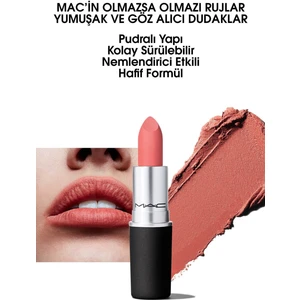 MAC Powder Kiss Lipstick - Mat Bitişli Nemlendirme Etkili Ruj - Mull It Over 3g