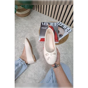 Günlük Kadın Babet Oval Burunlu Fiyonklu Krokodil Rahat Kalıp Tırtıklı Taban Balerin Ayakkabı 112