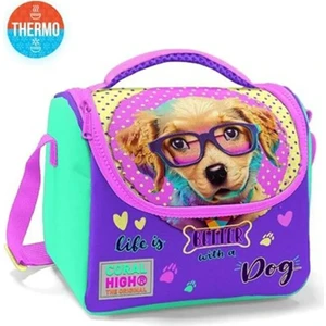 Coral High Sarı Pembe Sevimli Köpek Desenli Thermo Beslenme Çantası 11752