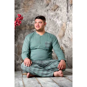 Mevsimlik 2 Iplik  Büyük Beden Erkek Pamuk Pijama Takımı- Geniş Beden Aralığı