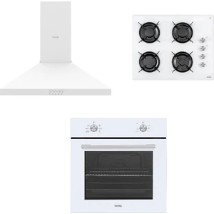 Piramit Beyaz Ankastre Lezzet Set (AF-5661 Yb + AO-65104 B Dg-T + Ad 60030 B)