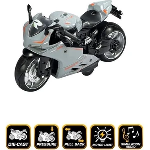 Dolunay Oyuncak MY66-M2231 Çek Bırak Sesli ve Işıklı 1:12 Die-Cast Clasic Spor Motosiklet