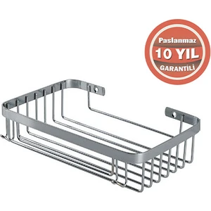 Çelik Banyo P10-028 Paslanmaz Çelik Taci 23X15 cm  Şampuanlık Köşe Süngerlik