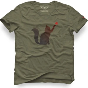 Kedi ve Kalp Tasarım Tişört