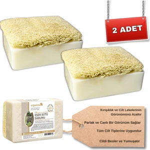 Doğal Kabak Lifli Eşek Sütü Sabunu 120 gr x 2 Adet Tüm Cilt Tipleri Için Yaşlanma Karşıtı