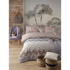 Cozyy Life Çift Kişilik Nevresim Takımı - Kolay Ütülenir - Nakışlı - Bej - Kutulu - 6 Parça