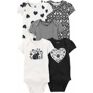 Carter's Layette Kız Bebek 5'li Body Set Desenli Siyah Beyaz