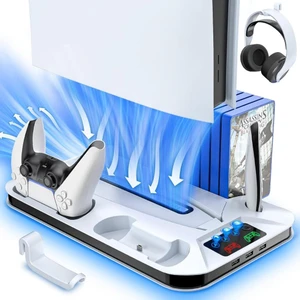 Ps5 Playstation 5 Standart CD ve Dijital Sürüm Uyumlu Yh-62 Cooling Soğutuculu Fanlı Controller Şarjlı Stand