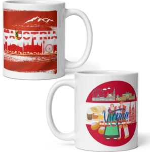 Dünyadan Hediyeler Avusturya Kupa Bardak 2 Adet Seyahat Hatıra Austria Mug