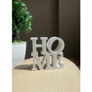 The Plasti Home Yazılı Dekoratif Biblo ve Masaüstü Dekor Beyaz