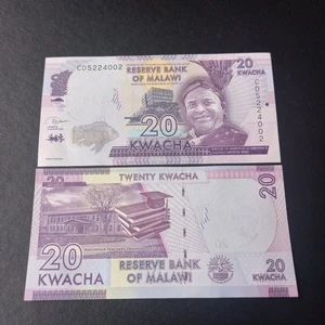 Escoines Koleksiyon 20 Kwacha Malavi Çil Eski Yabancı Kağıt Para