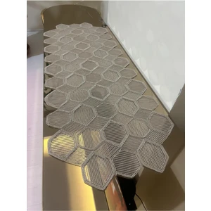 Yeni Lüks Runner Salon Oda Sehpa Masa Örtü Takımı Fransız Güpürlü Çeyizlik Set Kapiçino 5 Parça Kapiçino