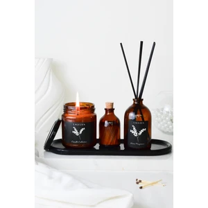 Lalezen Home Uzun Siyah Stantlı Japon Kırazı Çiçeği Kokusu & Mum & Kibrit Set