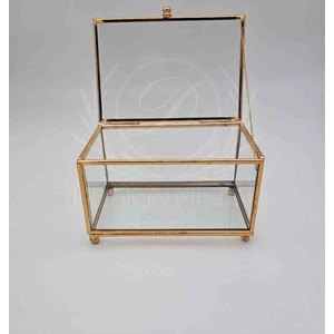 Design Metal Cam Kutu Çikolata Için Gül Kutusu 15*10C.M Yüksek 7 C.m