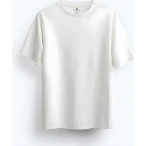 Alex Rosen 100% Pamuk Unisex Suprem Oversize Baskısız Bisiklet Yaka Beyaz Tişört