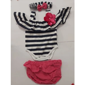 Mor Tırtıl Kız Bebek Şortlu Takım