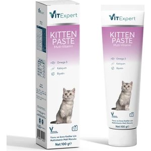 Kitten Paste Yavru Kediler Için Multi Vitamin Kas Gelişimi Destekleyici Malt Macun 100 gr
