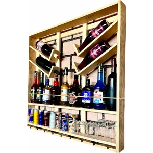 Ser Ticaret Dekoratif Mini Bar Ahşap Şarap Standı 92/82/12 Ş-R-P-10D-S