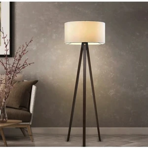 Mdf Lambader Yuvarlak Krem Kumaş Başlık Tripod Ayak LY502