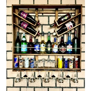 Ser Ticaret Dekoratif Mini Bar Ahşap Şarap Standı 92/82/12 Ş-R-P-10D-C