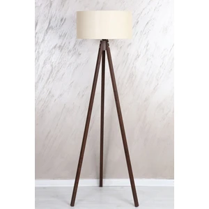 Mdf Lamba Yuvarlak Kumaş Lambader Krem Kahve LY516