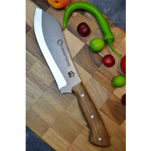 Canoz Trend El Yapımı Patili Nesmuk Model Ceviz Saplı Bıçak Et Ekmek Meyve Sebze Kamp Bıçağı