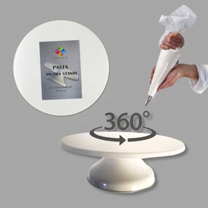 Sıvama Standı / 360' Dönebilen Pasta Standı + 10 Lu Krema Sıkma Torbası