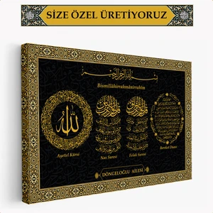 Adınıza Ailenize işyerinize Sevdiklerinize Özel Üretim islami Duvar Tablosu -  islami Dini Dekoratif Eser - Salon, Oturma odası, Ofis için ideal - Dini Kanvas Tablo - Ev, İşyeri Hediyesi