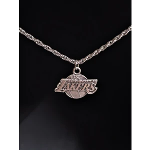 Gossip Team Antik Gümüş Kaplama Los Angeles Lakers Sembol Unisex Çelik Zincirli Kolye