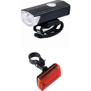 Arka Stop Hediyeli USB Şarjlı Bisiklet Ön Far  Lambası