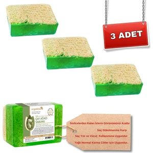 Doğal Kabak Lifli Çay Ağacı Sabunu 120 Gr X 3 Adet Tüm Cilt Tipleri