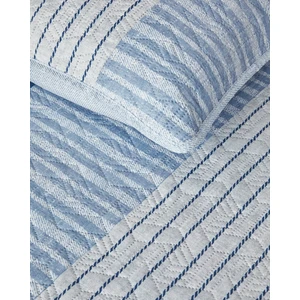 English Home Sleek Stripes Çift Kişilik Yatak Örtüsü Takımı Mavi