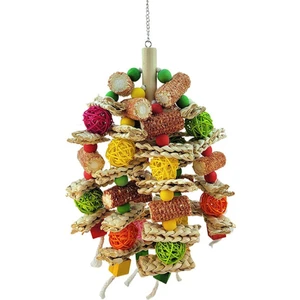 Kuş Oyuncakları, Papağan Oyuncakları Muhabbet Kuşları, Sultan Papağanları ve Orta Boy Papağan Mısır Koçanı ile Uyumlu Heyecan Verici Çiğneme Eğlencesi Gaga Egzersizi (Yurt Dışından)