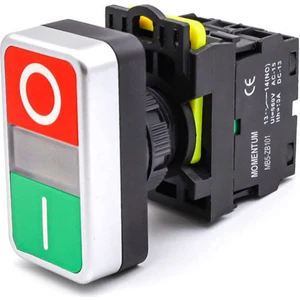 D22 Buton Ikiz LED Kırmızı-Yeşil No+Nc MB5-EW945