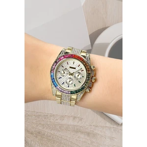 Dekoratif Kadran Renkli Kasa Metal Kadın Kol Saati