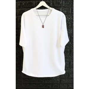 Fuddy Moda Unisex Oversize Basic Siyah-Beyaz Tişört, Geniş Kalıp Baskısız Düz T-Shirt