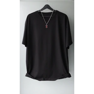 Fuddy Moda Unisex Oversize Basic Siyah-Beyaz Tişört, Geniş Kalıp Baskısız Düz T-Shirt