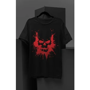 Fuddy Moda Unisex Kuru Kafa Baskılı Tişört, Oversize Püskürtme Baskılı T-Shirt