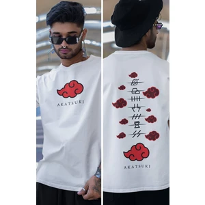Fuddy Moda Oversize Naruto Akatsuki Ex8 Sırt Baskılı Tişört, Unisex Anime Baskılı T-Shirt