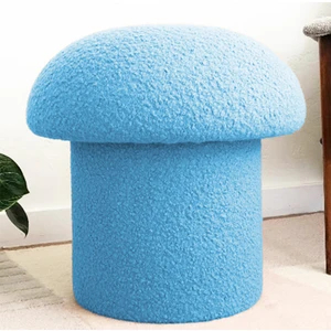 Mantar Puf Mushroom Renkli Puf Teddy Kumaş Bench
